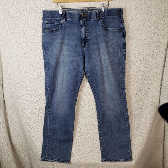 Lee Extreme Motion MVP Jeans Mens 40x28.5 Straight Fit Tapered Leg Elastic Work - Picture 1 of 11
